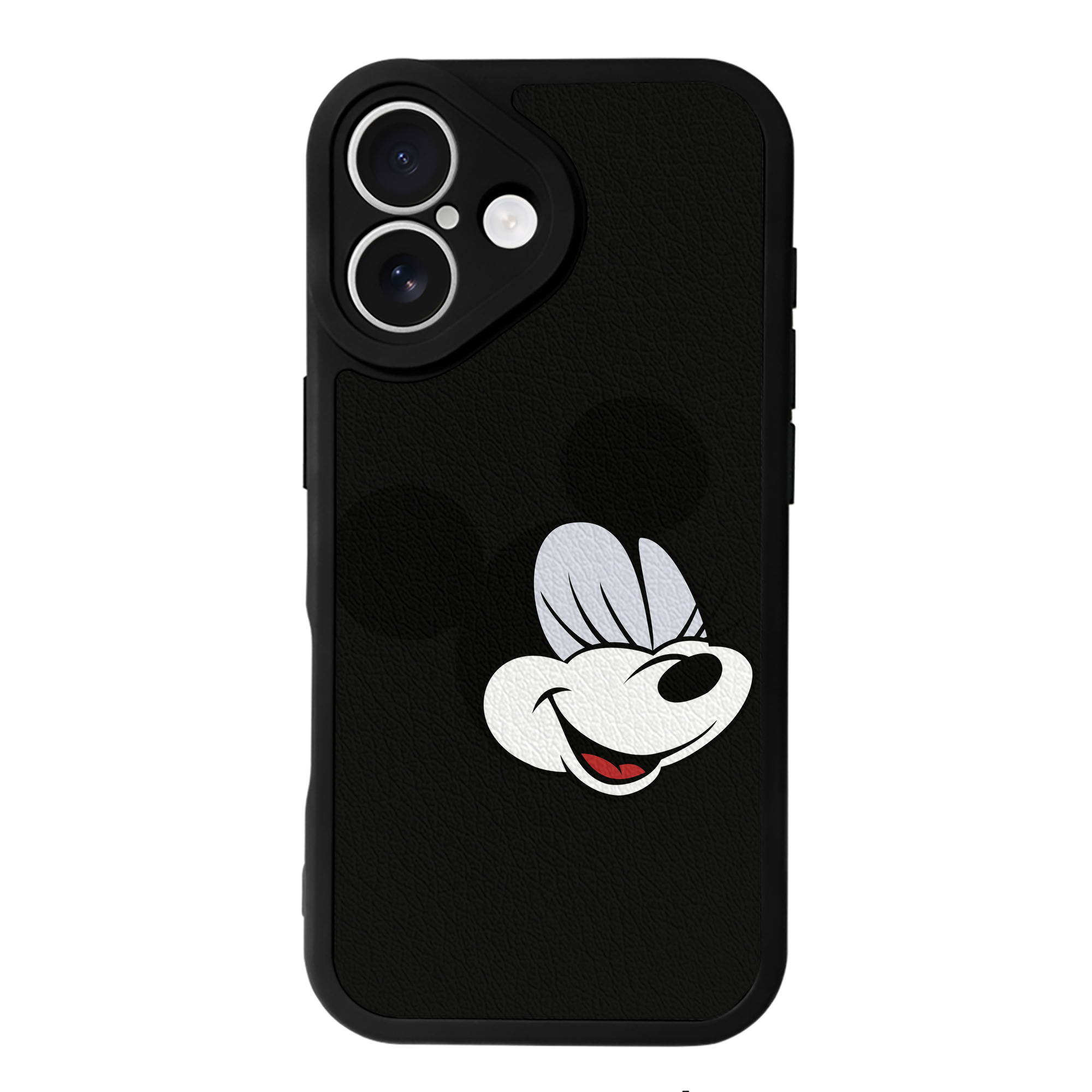 （画像用） ミッキーマウス Mickey Mouse 【iPhone 16シリーズ対応】シリコンスマホケース（レザー調） 材質：シリコン